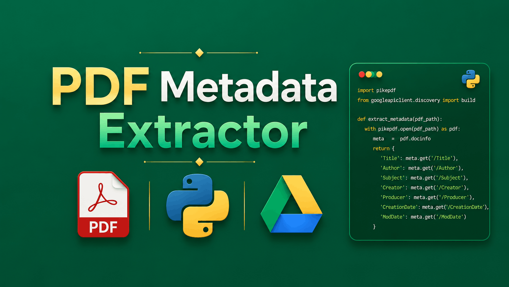 PDF Metadata Extractor — tool Python otomasi rename PDF dari Google Drive ke Google Sheets